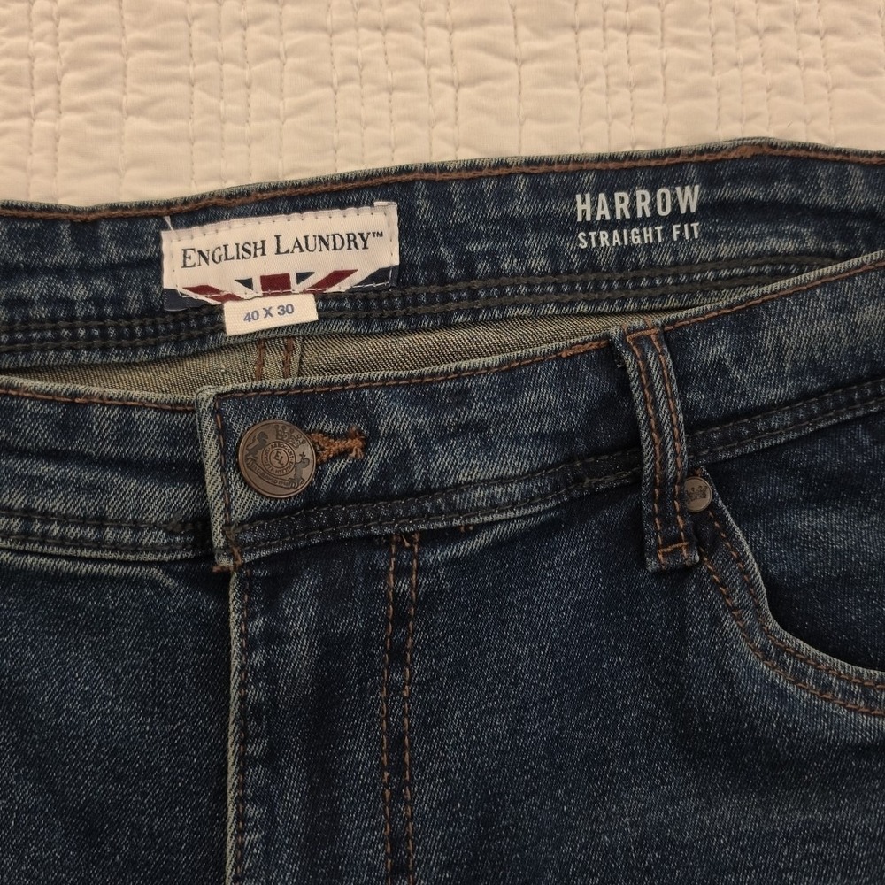 English Laundry Harrow‎ Jeans Mens 40x30 Med Wash Straight Fit Stretch NWT NEW - Picture 4 of 16